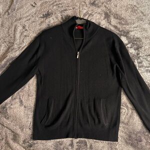 Saks Fifth Avenue Men's Black Zip-Up Sweater